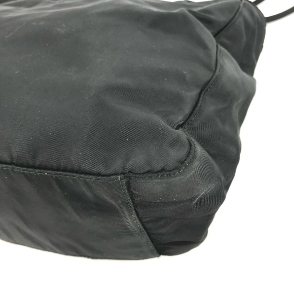 Prada Triangle Logo Plate Shoulder Bag Tote Nylon Black - Picture 7 of 13